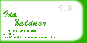 ida waldner business card